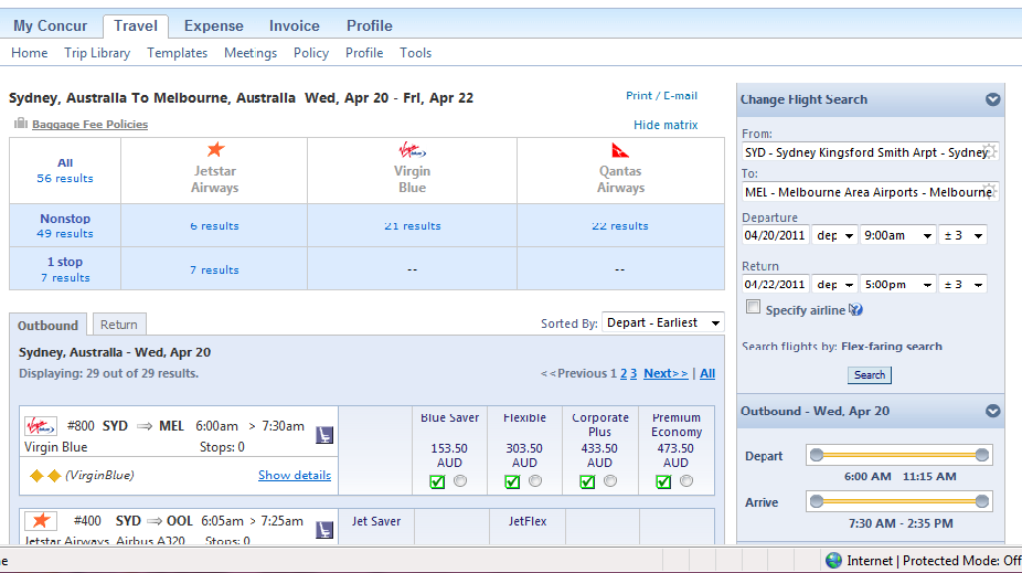 Corporate travel booking system