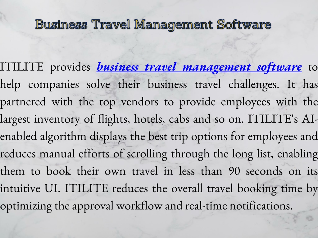 Software business travel