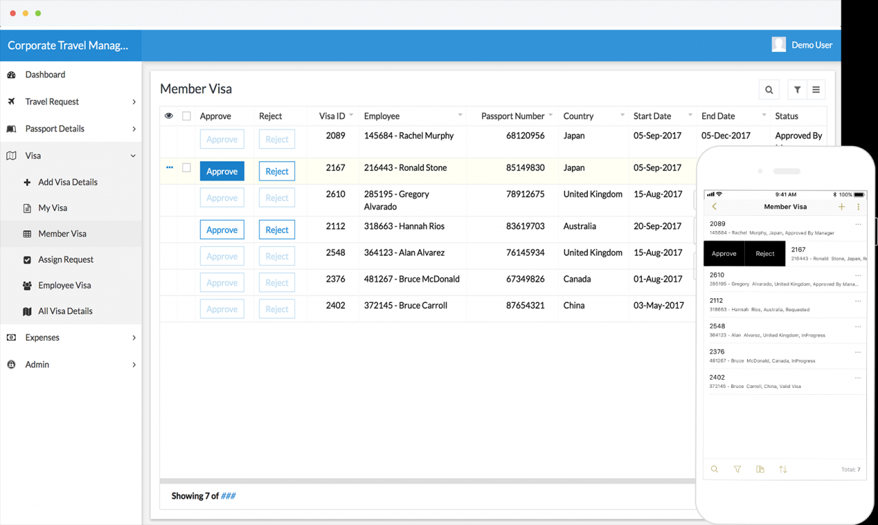 Corporate travel software
